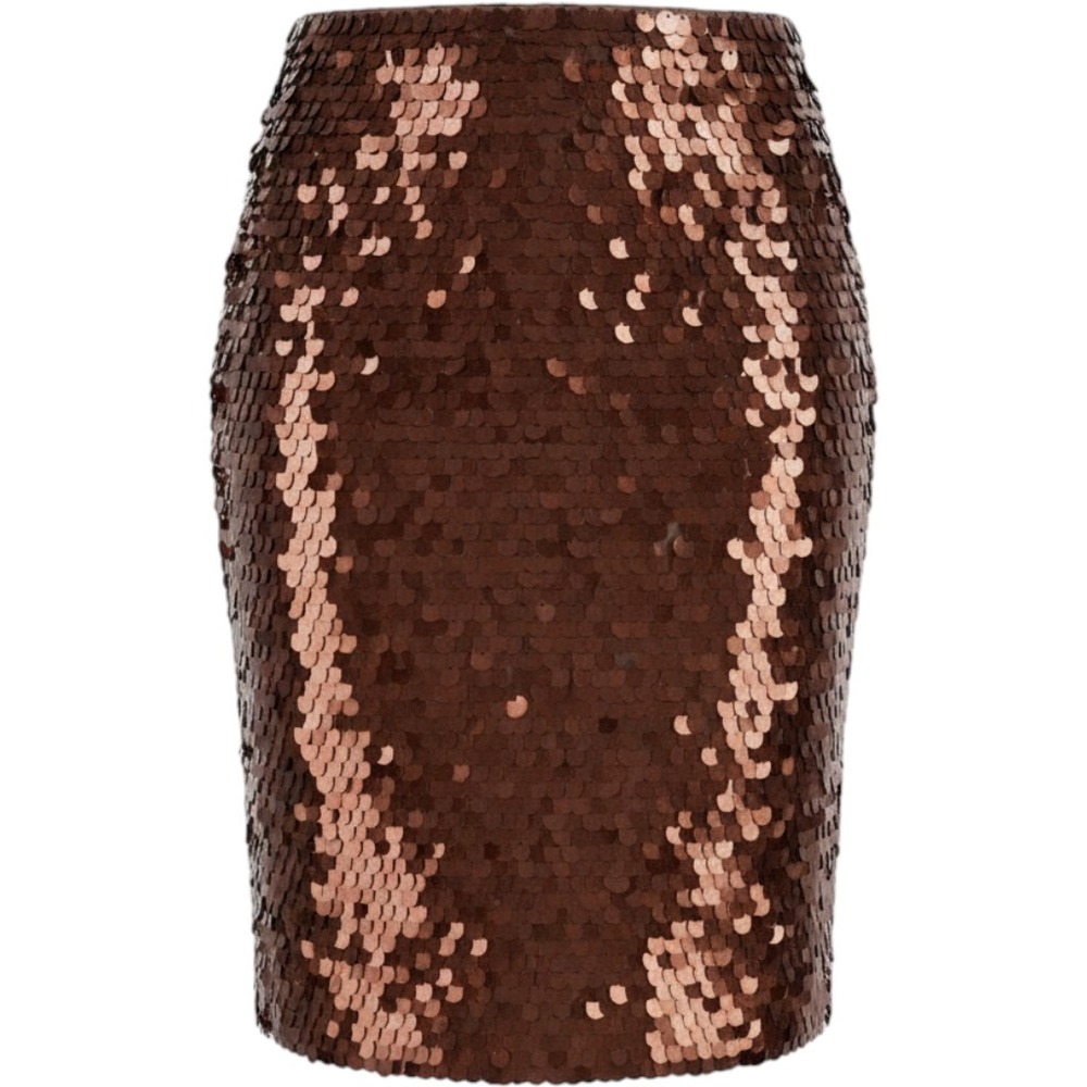 Halogen Womens Copper Brown‎ Burgundy Sequin Pencil Midi Skirt Size S HA399154MI